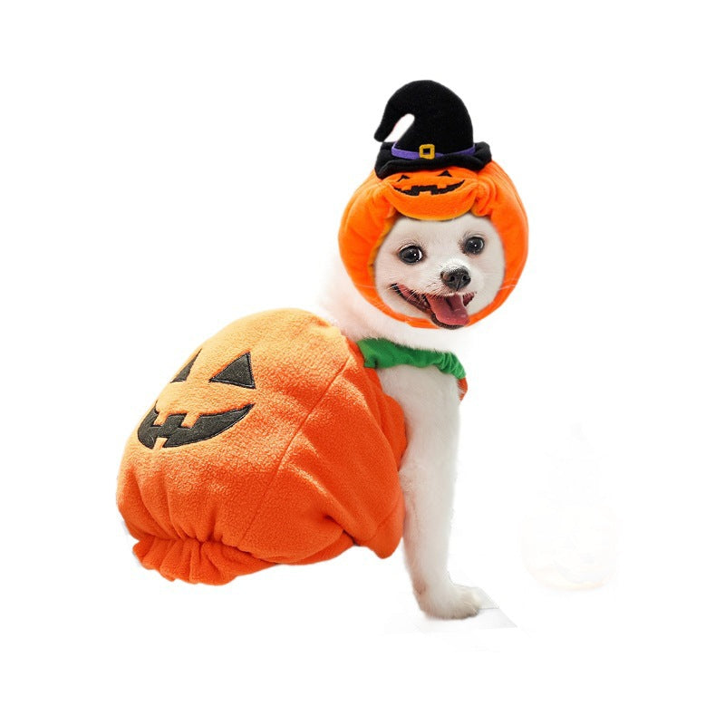 Halloween Pumpkin Vest For Dogs Cats Festive Pet Costume Harness Funny Thanksgiving Christmas Apparel For Small Animals Clothing