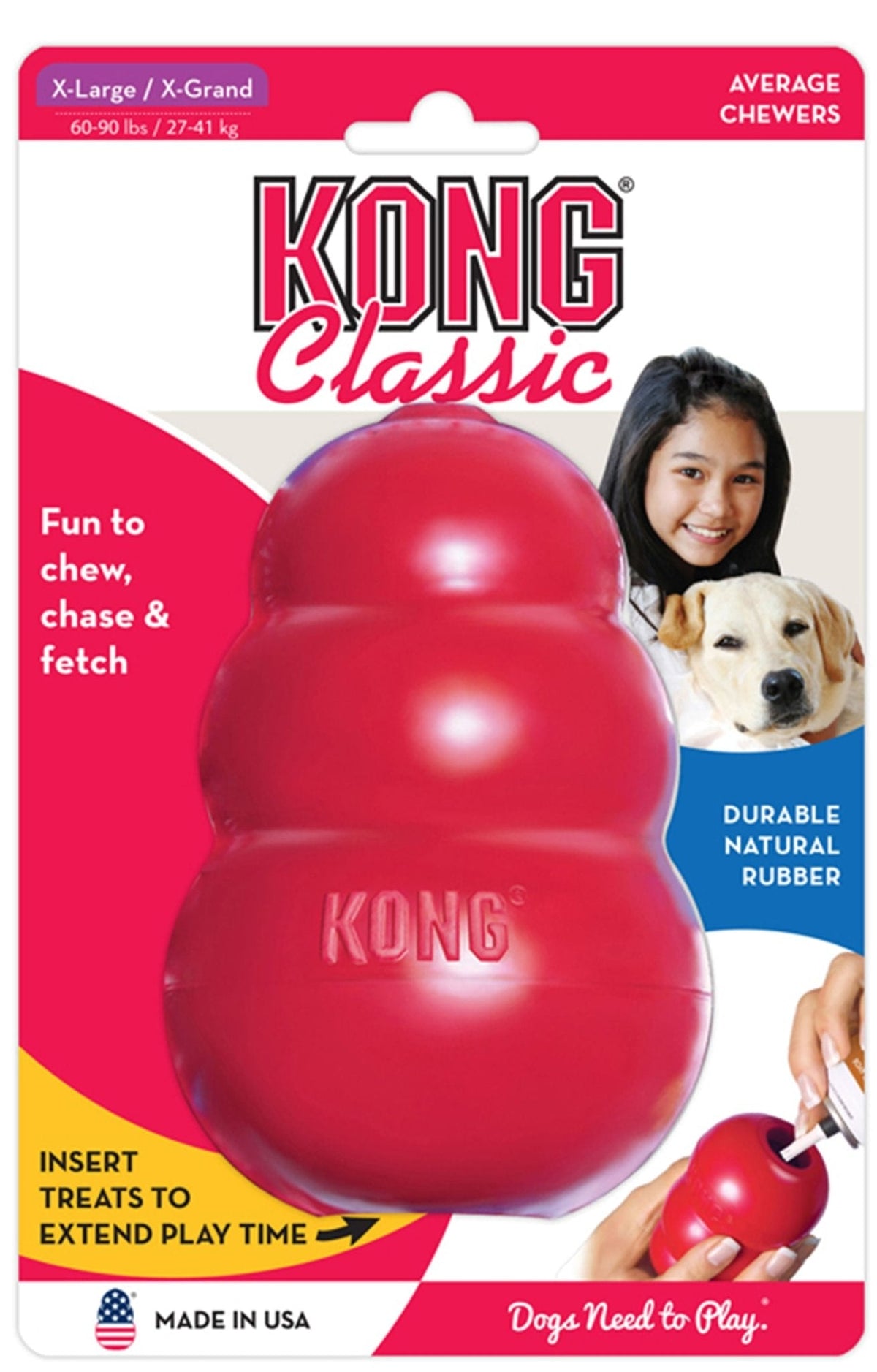 KONG Classic Dog Toy | Interactive Treat & Enrichment Toy