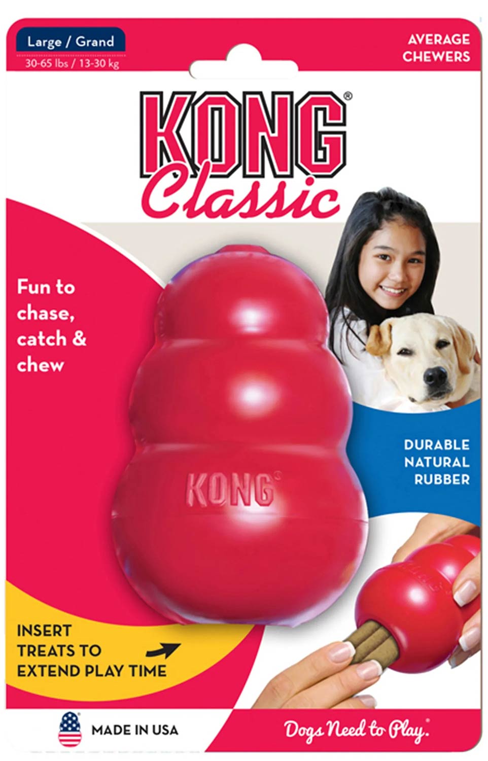 KONG Classic Dog Toy | Interactive Treat & Enrichment Toy